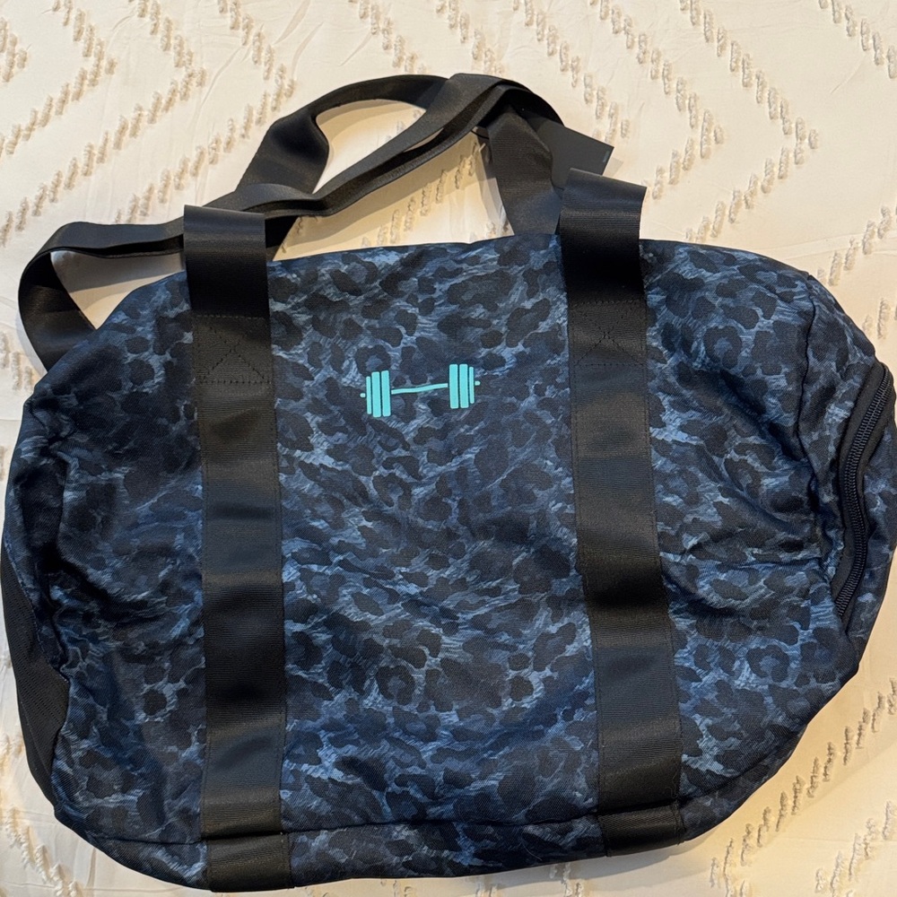Blue and Black Camouflage Gym Bag